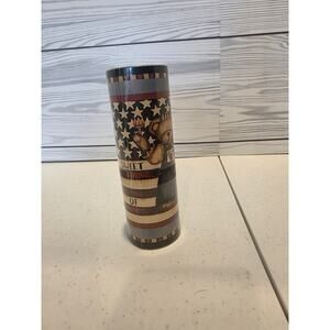 God Bless Americana Wallpaper Border Flags Teddy Bears Lady Liberty Apple Basket